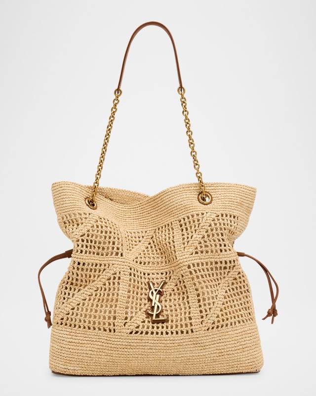 Jamie YSL Shopper Tote Bag in Woven Raffia